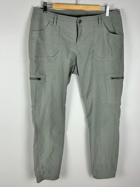 KUHL Grey Hiking Cargo Pants Women's 14 Mid Rise Quick Dry Straight Leg